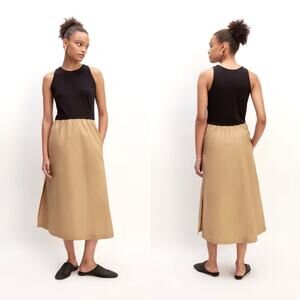 Everlane Black and Tan Midi Dress